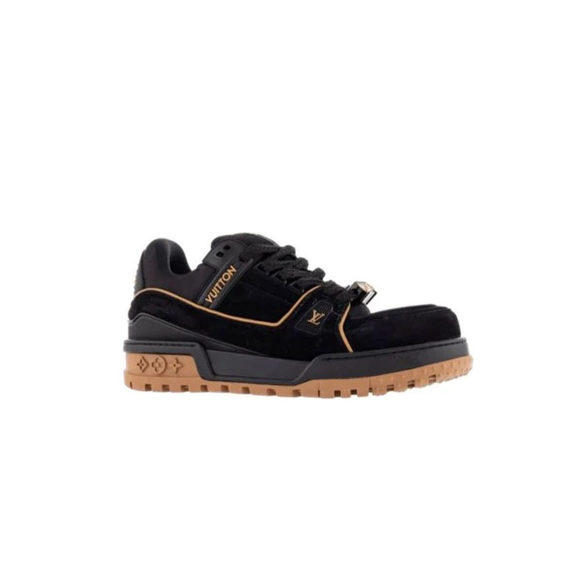 LOUIS VUITTON TRAINER MAXI SNEAKERS 'BLACK SUEDE' 1ABM30